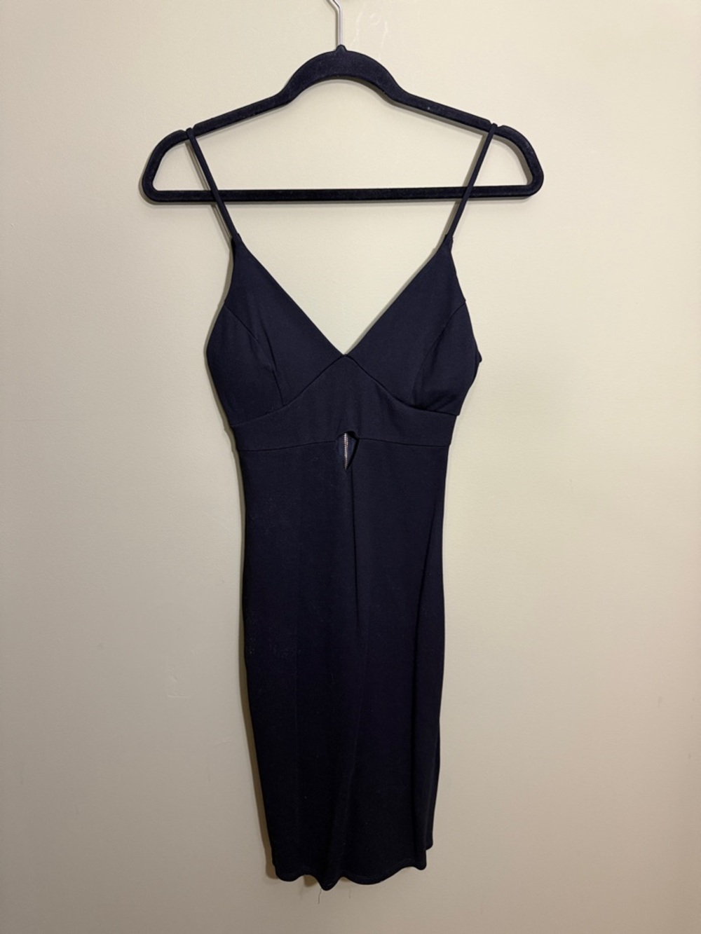Joe & Elle Black Spaghetti-Strap key-hole Mini Dress